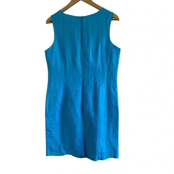 Chadwick's Linen Blend‎ Sheath Sleeveless Dress 10P Blue - Picture 2 of 6